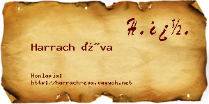Harrach Éva névjegykártya